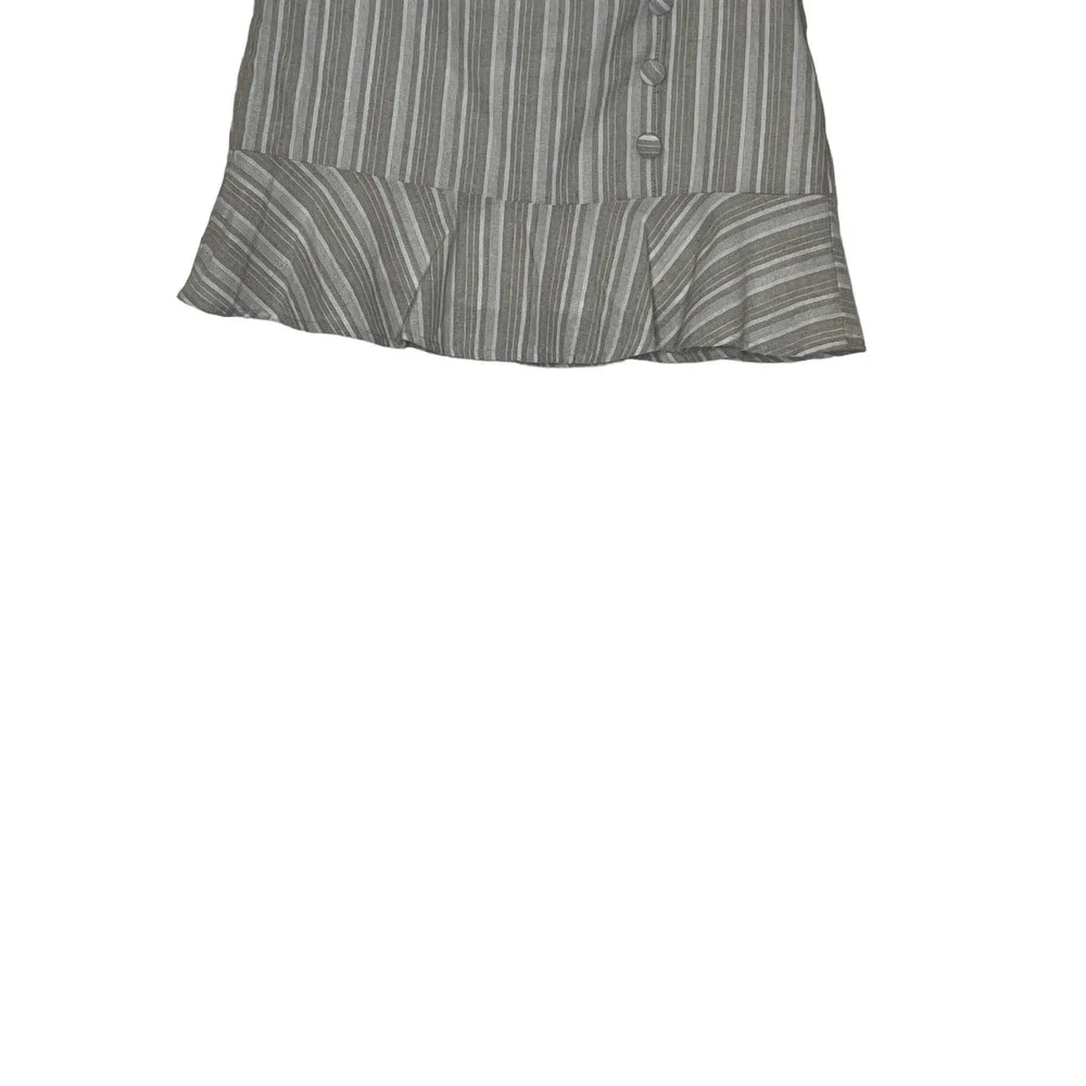 Steel Mill Co Women Skirt Fashion‎ On Earth Linen Blend Ruffle Stiped  Large NWT